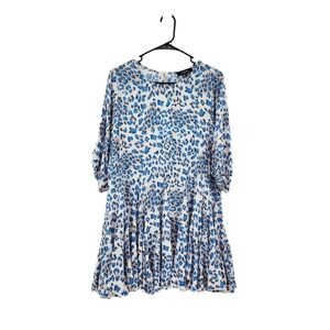 Aakaa Women's Leopard Print Dolman Sleeve Mini Dress - S